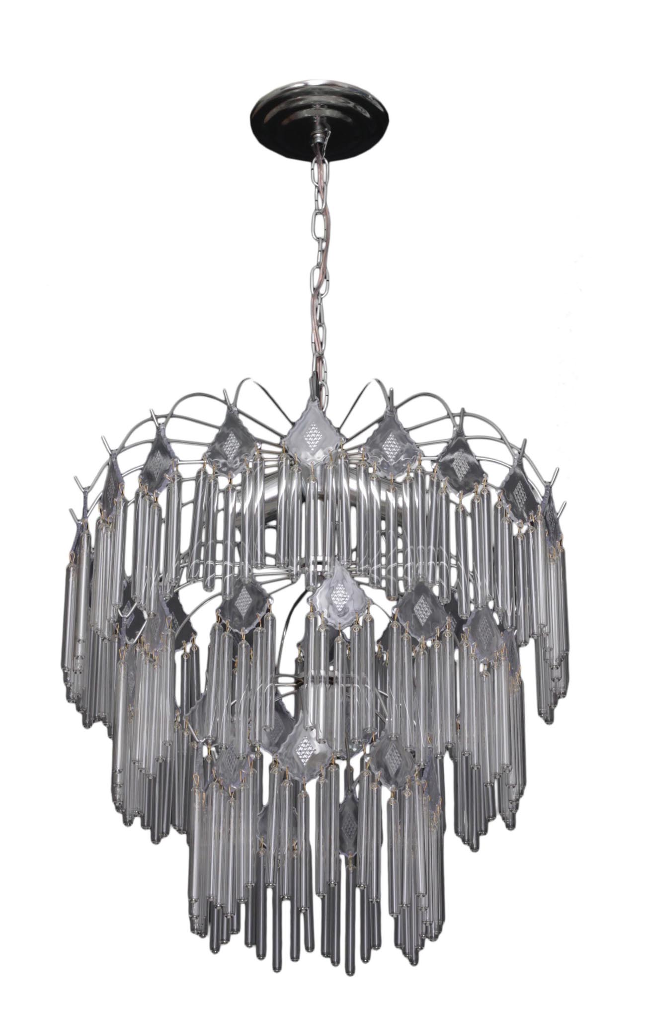 Lustre Aranha Cromado Com 220 Ampolas P/3 Lampadas