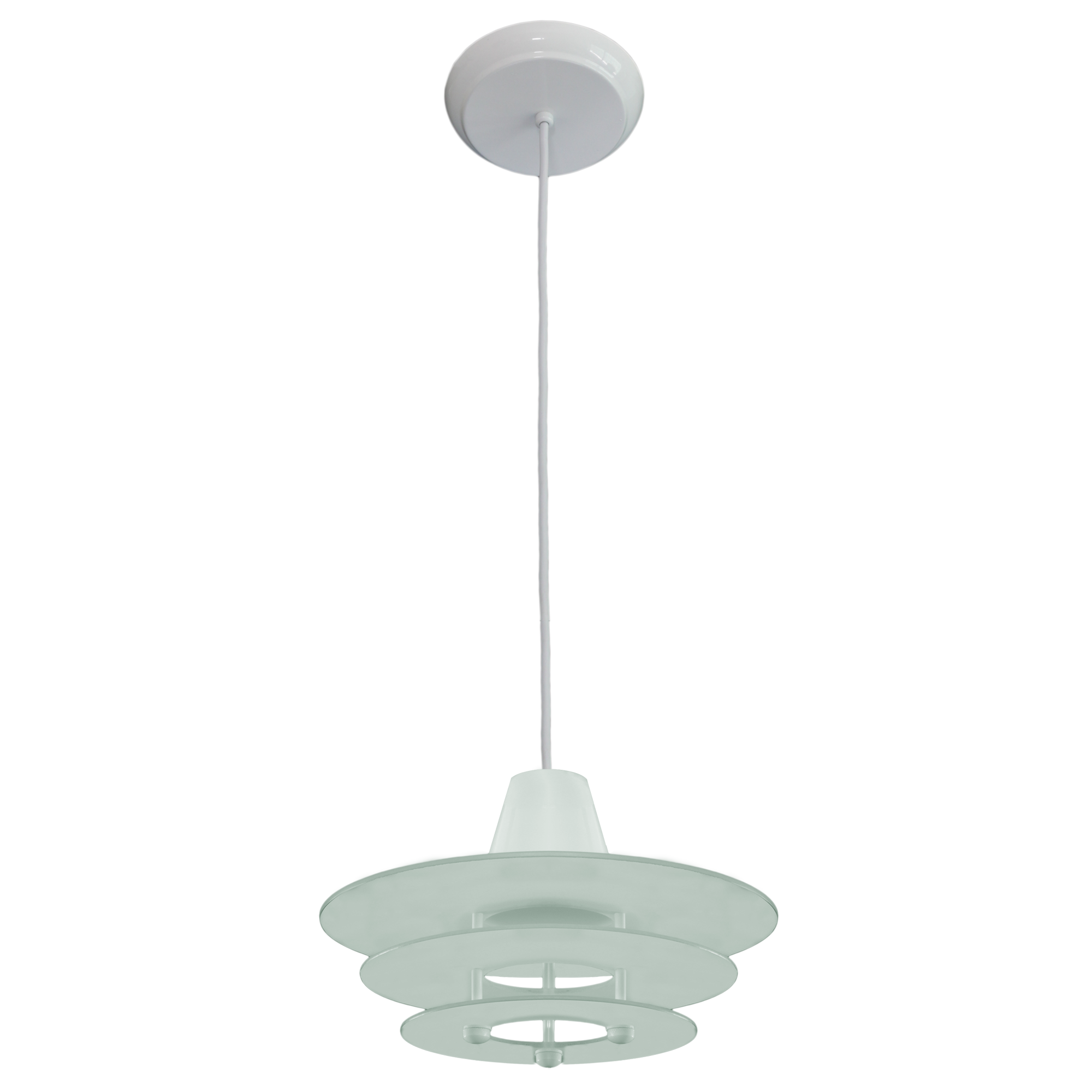 Lustre Pendente Branco Round 3 Vidros Redondos Foscos Sala Quarto