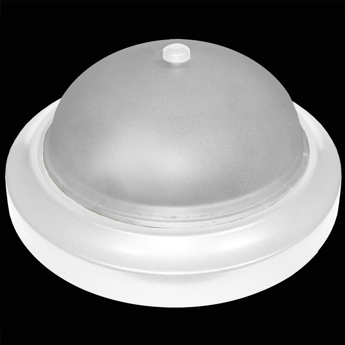Plafon Sol 18 Aluminio Branco Com Vidro Fosco