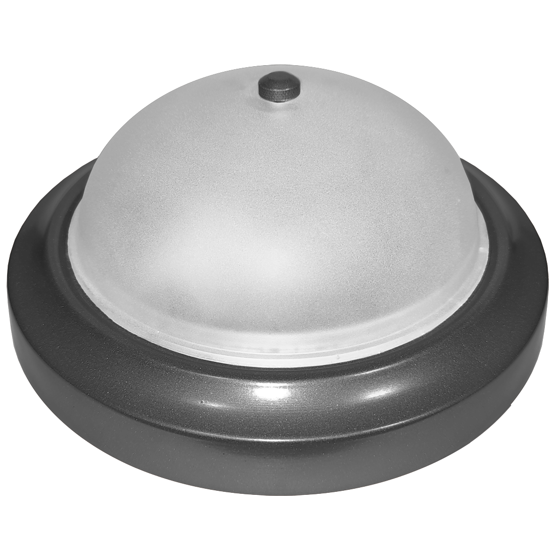 Plafon Sol 18 Aluminio Preto Com Vidro Fosco