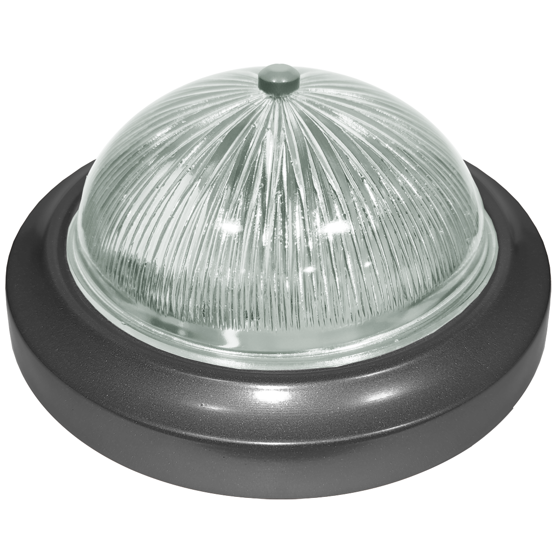 Plafon Sol 18 Aluminio Preto Vidro Transparente