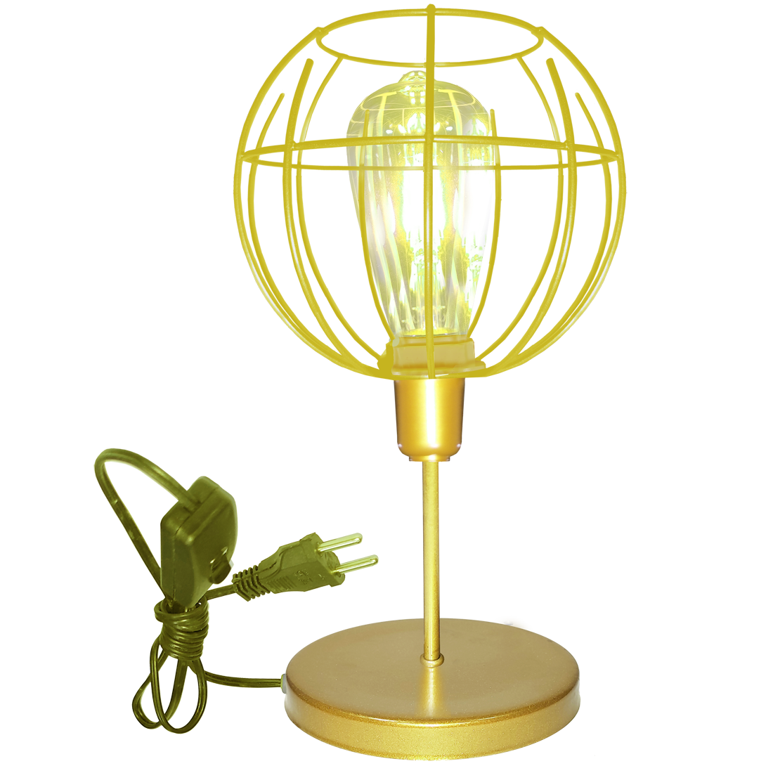 Abajur Mini Aramado Spider Dourado                                                                  