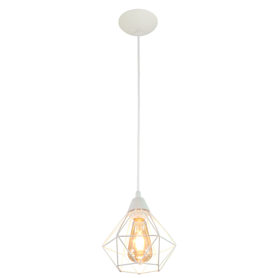 Pendente Aramado Diamante Pequeno Cor Branco