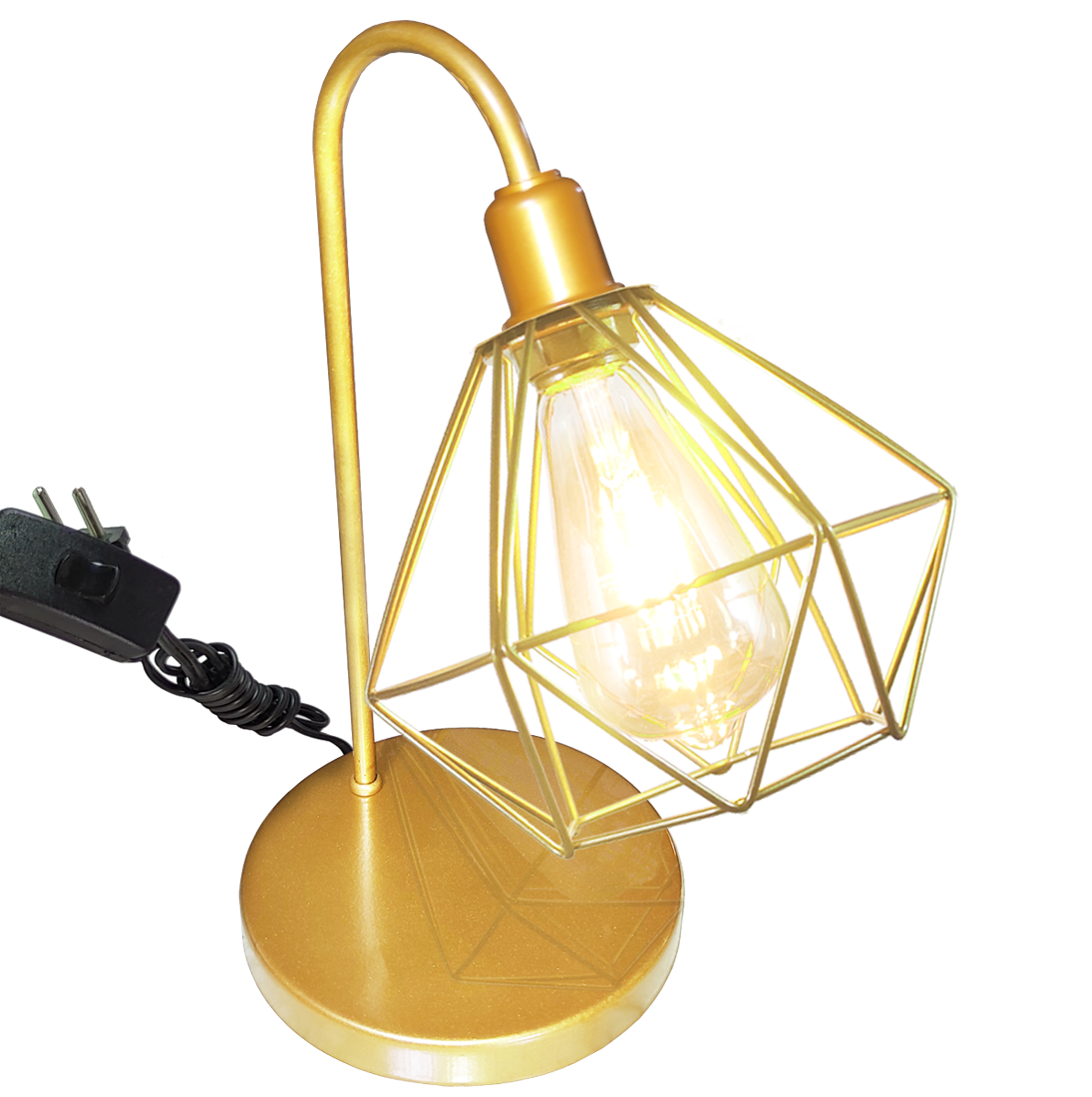 Luminria de Mesa Aramado Diamante Cor Dourado                                                      