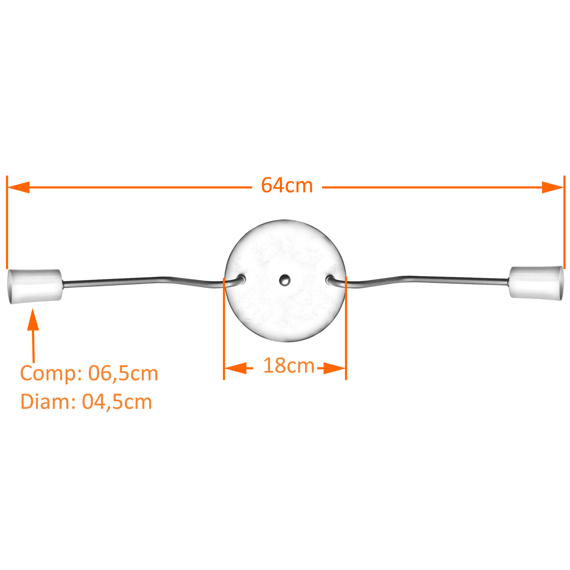 Lustre Sputnik Sirius Preto Com Cobre com 2 Bracos                                                  